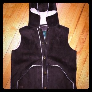 Lauren RL petite M hooded button down vest